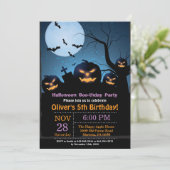 Halloween Birthday Party Invitation Kaart (Staand voorkant)