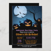 Halloween Birthday Party Invitation Kaart (Voorkant / Achterkant)