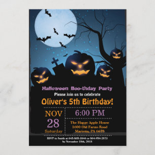 Halloween Birthday Party Invitation Kaart