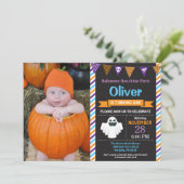 Halloween Birthday Party Invitation Kaart (Staand voorkant)