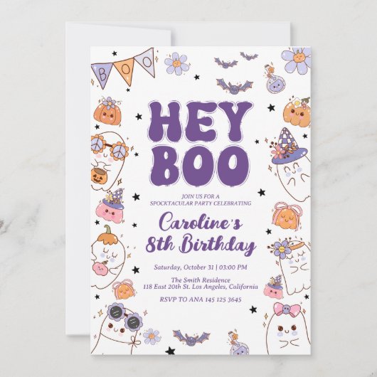 Halloween Birthday Party Invitation Kaart (Voorkant)