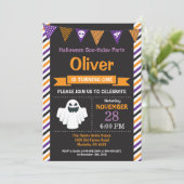 Halloween Birthday Party Invitation Kaart (Staand voorkant)