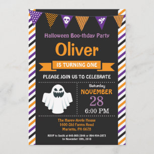 Halloween Birthday Party Invitation Kaart