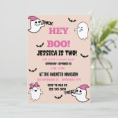 Halloween Birthday Party Invitation Kaart (Staand voorkant)