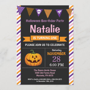 Halloween Birthday Party Invitation Kaart