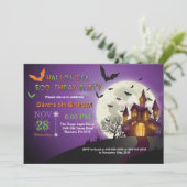 Halloween Birthday Party Invitation Kaart (Staand voorkant)
