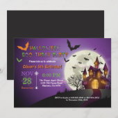 Halloween Birthday Party Invitation Kaart (Voorkant / Achterkant)