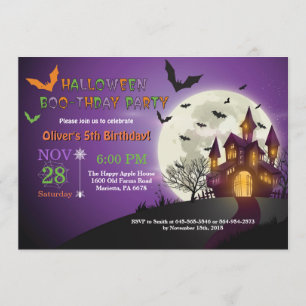 Halloween Birthday Party Invitation Kaart