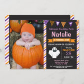 Halloween Birthday Party Invitation Kaart (Voorkant / Achterkant)