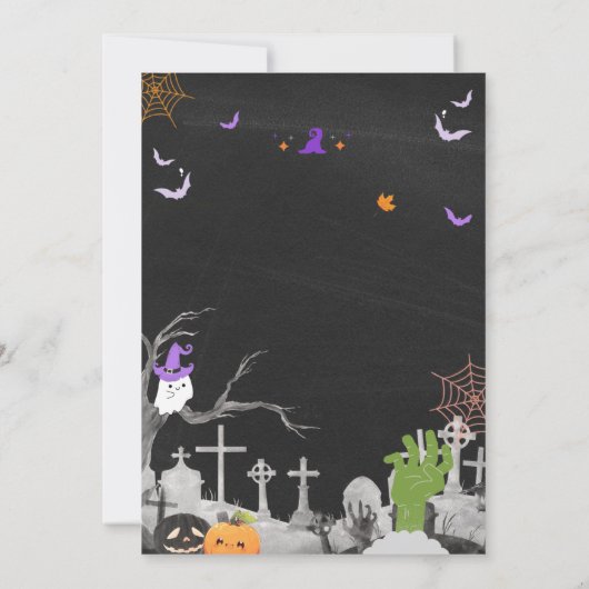 Halloween Birthday Party Invitation Kaart (Achterkant)