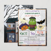 Halloween Birthday Party Invitation Kaart (Voorkant / Achterkant)