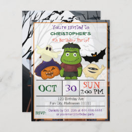 Halloween Birthday Party Invitation Kaart