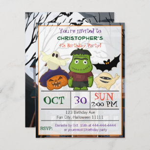 Halloween Birthday Party Invitation Kaart