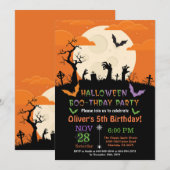 Halloween Birthday Party Invitation Kaart (Voorkant / Achterkant)