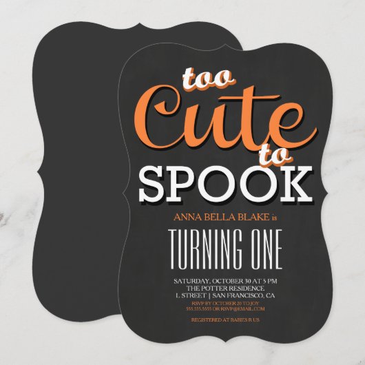 Halloween Birthday Party Invitation Kaart (Voorkant / Achterkant)