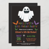 Halloween Birthday Party Invitation Kaart (Voorkant / Achterkant)