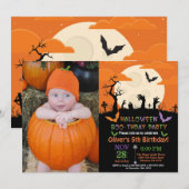 Halloween Birthday Party Invitation Kaart (Voorkant / Achterkant)