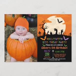 Halloween Birthday Party Invitation Kaart