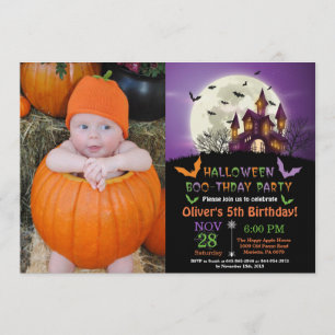 Halloween Birthday Party Invitation Kaart