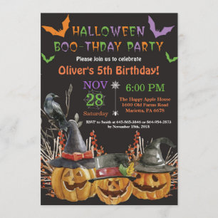 Halloween Birthday Party Invitation Kaart