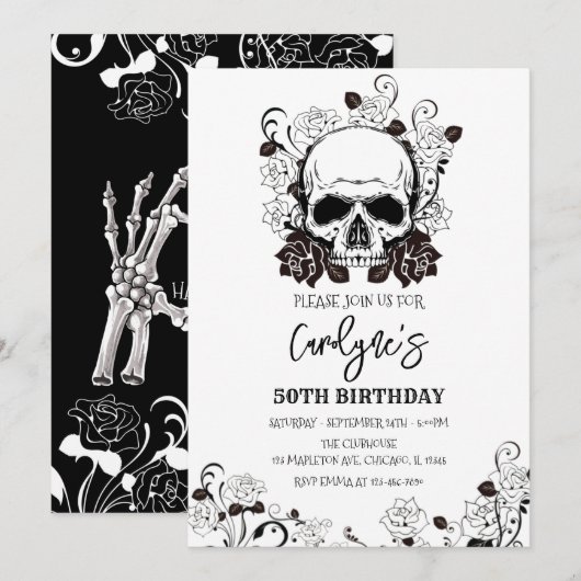 Halloween Birthday Party Invitation Kaart (Voorkant / Achterkant)