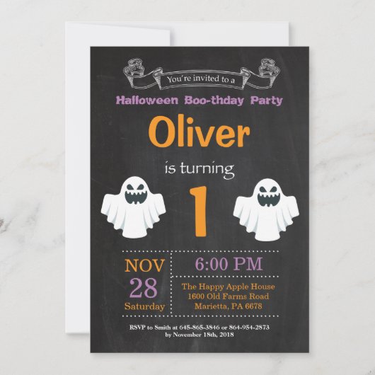 Halloween Birthday Party Invitation Kaart (Voorkant)