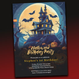 Halloween Birthday Party Invitation Kaart