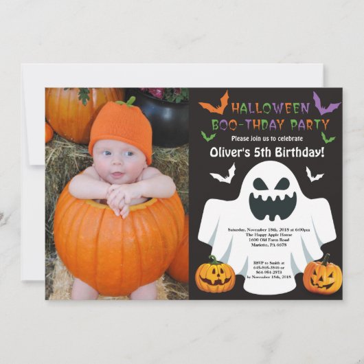 Halloween Birthday Party Invitation Kaart (Voorkant)