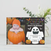 Halloween Birthday Party Invitation Kaart (Staand voorkant)