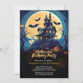Halloween Birthday Party Invitation Kaart (Voorkant)