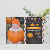 Halloween Birthday Party Invitation Kaart (Staand voorkant)