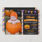 Halloween Birthday Party Invitation Kaart (Voorkant / Achterkant)