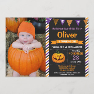 Halloween Birthday Party Invitation Kaart