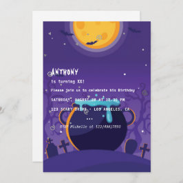 Halloween Birthday Party Invitation Kaart