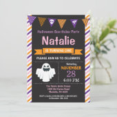 Halloween Birthday Party Invitation Kaart (Staand voorkant)