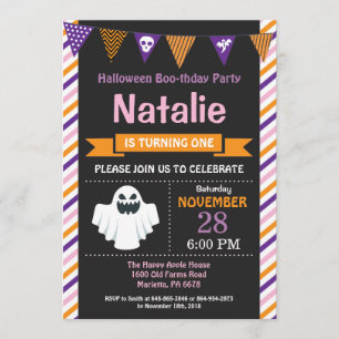 Halloween Birthday Party Invitation Kaart