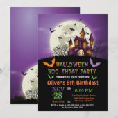 Halloween Birthday Party Invitation Kaart (Voorkant / Achterkant)