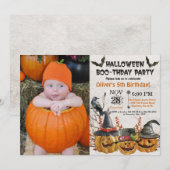 Halloween Birthday Party Invitation Kaart (Voorkant / Achterkant)