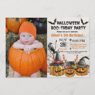 Halloween Birthday Party Invitation Kaart