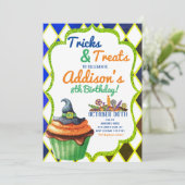 Halloween Birthday Party Invitation Kaart (Staand voorkant)