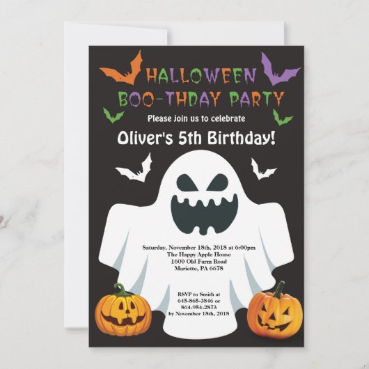 Halloween Birthday Party Invitation Kaart (Voorkant)