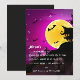 Halloween Birthday Party Invitation Kaart