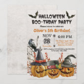 Halloween Birthday Party Invitation Kaart (Voorkant / Achterkant)