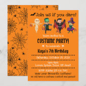 Halloween Birthday Party Invitations Kaart (Voorkant / Achterkant)