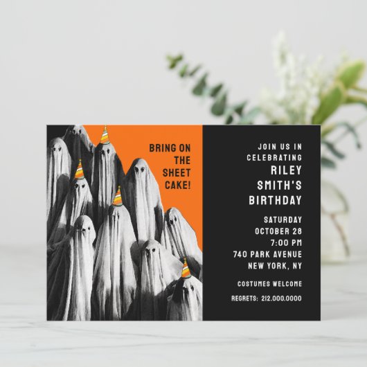 Halloween Birthday Party Kaart (Staand voorkant)