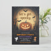 Halloween Birthday Party Kaart (Staand voorkant)