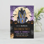 Halloween Birthday Party Kaart (Staand voorkant)