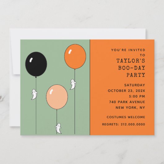 Halloween Birthday Party Kaart (Voorkant)