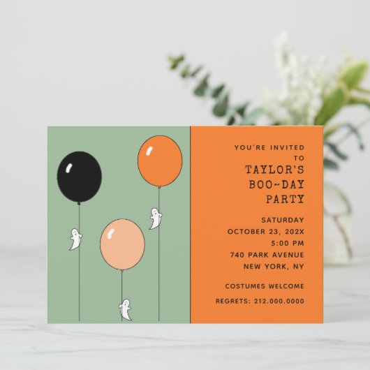 Halloween Birthday Party Kaart (Staand voorkant)
