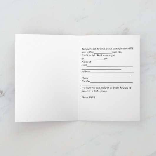 Halloween Birthday Party Kaart for Child-Ghosts (Binnen)